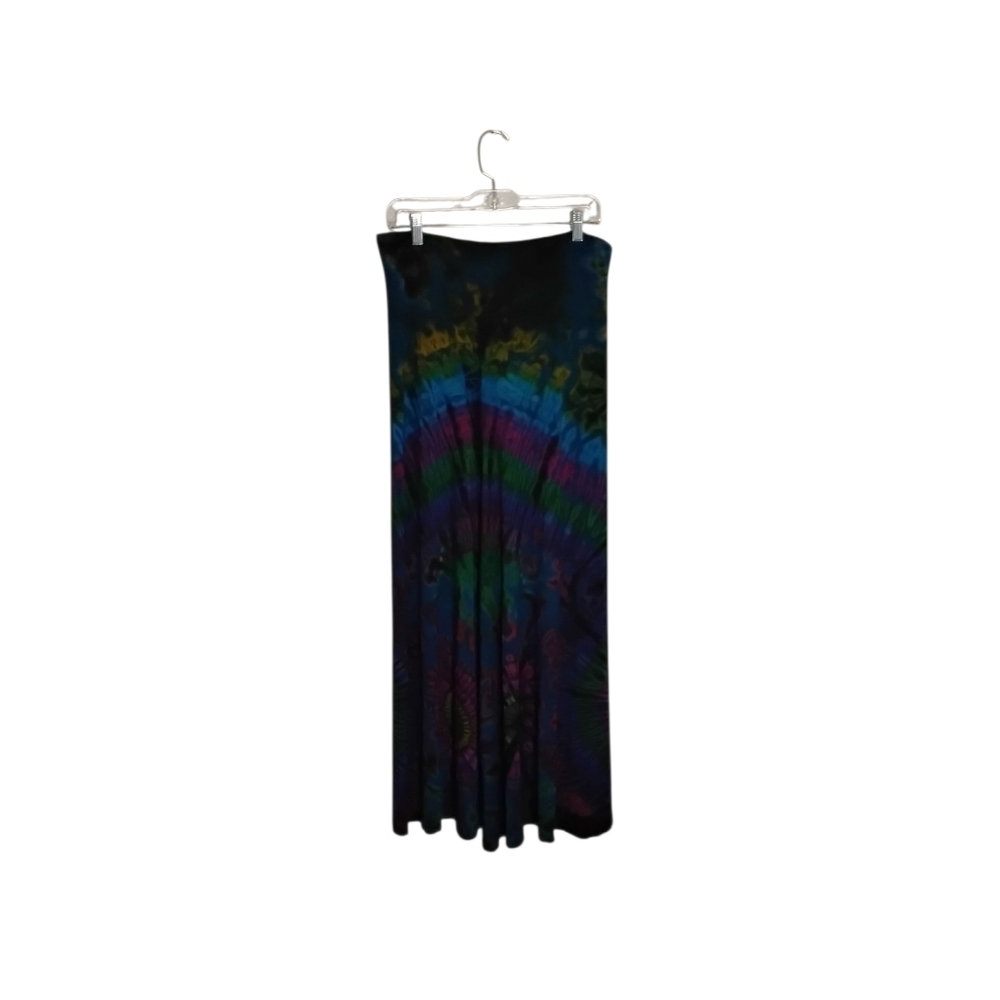 Katherine BDP Women's Rainbow Tie-Die Boho Multicolor Stretchy Maxi Skirt